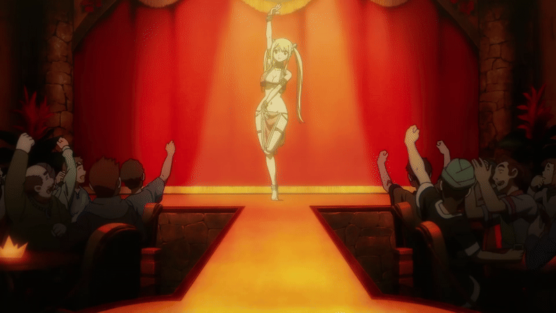 1girl 6+boys alternate_costume alternate_hairstyle animated animated_gif anime_screenshot anklet armlet ass barefoot belly_dancer belly_dancer_outfit blonde_hair bra bracelet breasts butt_crack curvy dancer dancing fairy_tail fairy_tail:_dragon_cry feet floral_print happy harem_outfit jewelry large_breasts leg_up loincloth long_hair long_twintails looking_at_viewer lots_of_jewelry lucy_heartfilia lucy_heartfilia_(bar_altair_dancer)_(fairy_tail) multiple_boys necklace official_alternate_costume official_alternate_hairstyle open_mouth print_bra sidelocks smile standing standing_on_one_leg thick_thighs thighlet thighs twintails twirl underwear wide_hips