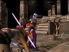 00s 3d animated animated_gif ayane_(doa) battle crossover dead_fantasy dead_or_alive epic final_fantasy final_fantasy_x final_fantasy_x-2 kasumi_(doa) lowres monty_oum rikku_(ff10) tecmo weapon yuna