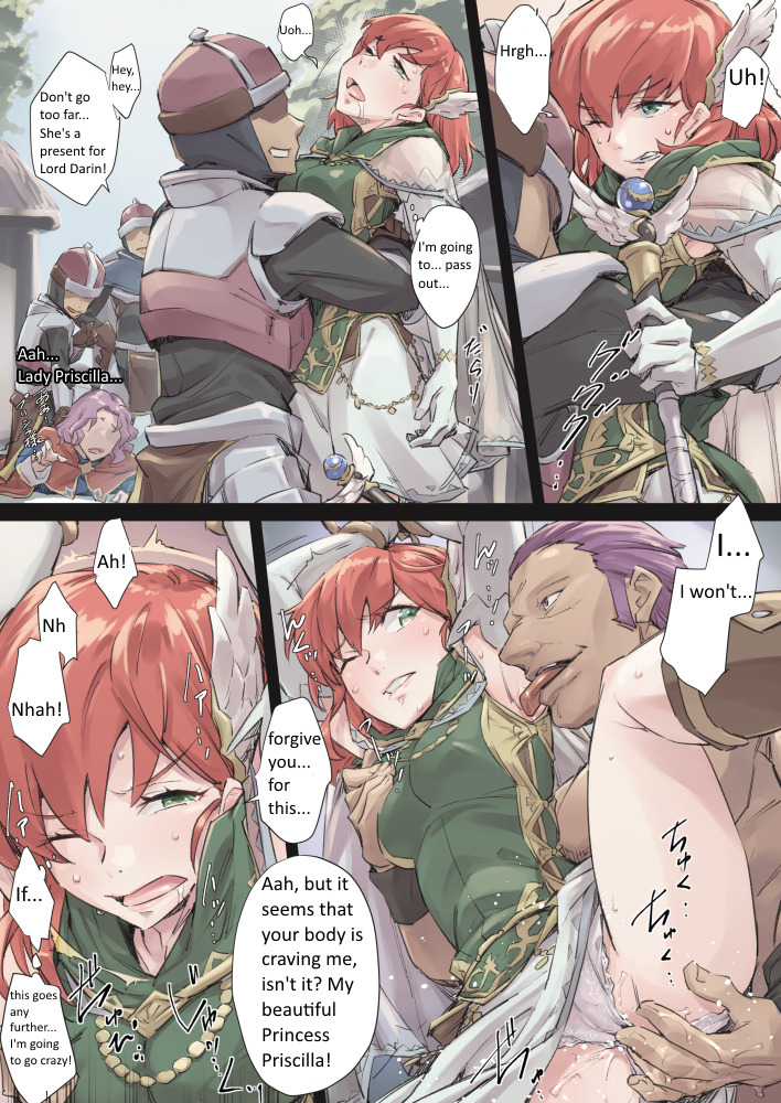 1girl 5boys armpits arms_up ass bare_legs bdsm bearhug bondage boots bound bound_wrists breasts cape captured clenched_teeth clothes_lift comic commentary covered_erect_nipples darin_(fire_emblem) defeat drooling elbow_gloves english_text erk_(fire_emblem) feather_hair_ornament feathers fingering fire_emblem fire_emblem:_the_blazing_blade gloves grabbing_another&#039;s_breast green_eyes green_vest groping group_sex hair_ornament hetero hug huge_ass jelly_shrimp legs licking licking_armpit medium_breasts medium_hair molestation multiple_boys netorare nintendo one_eye_closed open_mouth outdoors panties priscilla_(fire_emblem) public_indecency purple_hair pussy_juice rape red_hair restrained saliva saliva_trail short_hair skirt skirt_lift sleeveless soldier sound_effects spread_legs staff standing teeth thighs translated underwear vaginal vest white_panties