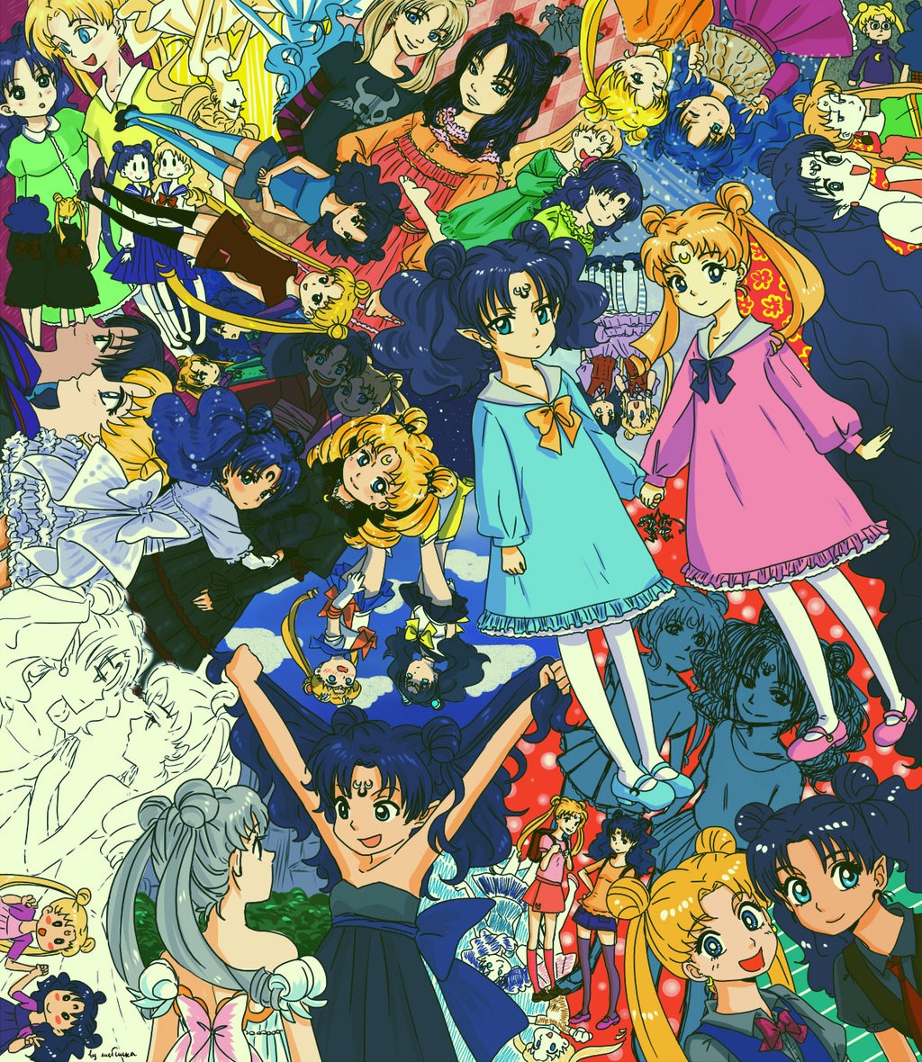 0_0 2girls :d ;) alternate_hair_color armpits arms_behind_back artist_name backpack bag bare_shoulders bishoujo_senshi_sailor_moon bishoujo_senshi_sailor_moon_supers black_dress black_footwear black_shirt black_skirt black_socks blue_bow blue_bowtie blue_dress blue_eyes blue_footwear blue_hair blue_legwear blue_skirt blue_sky blue_sweater blush blush_stickers boots bow bowtie brushing_hair buttons casual clenched_hands closed_eyes closed_mouth cloud collarbone collared_shirt cosplay crescent crescent_earrings crescent_facial_mark dark-skinned_female dark_skin double_bun double_v dress earrings elbow_gloves evening_gown everyone expressionless eye_contact facial_mark forehead_mark frilled_dress frills full_body gloves green_bow green_bowtie green_dress hair_brush hair_bun hand_on_own_hip holding_hands hug interlocked_fingers japanese_clothes jewelry jitome juliet_sleeves kimono knee_boots kneehighs layered_sleeves long_hair long_sleeves looking_at_another looking_back mary_janes multiple_girls multiple_views necktie nehelenia_(sailor_moon) no_socks one_eye_closed open_mouth orange_bow orange_bowtie own_hands_together parted_bangs pink_dress pink_shirt pink_shoes playing_with_own_hair pleated_skirt pocket pointy_ears princess_serenity profile puffy_long_sleeves puffy_sleeves purple_dress randoseru red_bow red_bowtie red_necktie red_skirt retro_artstyle ribbed_sweater sailor_senshi sailor_senshi_(cosplay) sash school_uniform serafuku shirt shoes short_sleeves silver_hair skirt skull_print sky sleeveless smile socks solid_oval_eyes standing strapless strapless_dress striped_legwear stud_earrings sweater sweater_vest t-shirt tsukino_usagi turtleneck turtleneck_sweater twintails unofficial_sailor_senshi_uniform upside-down v v_arms white_gloves white_shirt wing_collar yellow_boots yellow_bow yellow_bowtie