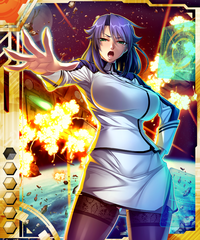 00s 1girl blush breasts card_(medium) card_(orange-ur) card_(ur) destruction explosion female_focus fire garter_belt green_eyes kagami_hirotaka kangoku_senkan large_breasts lieri_bishop lilith-soft purple_hair skirt tagme taimanin_(series) taimanin_asagi taimanin_asagi_battle_arena_all_card_gallery taimanin_asagi_kessen_arena