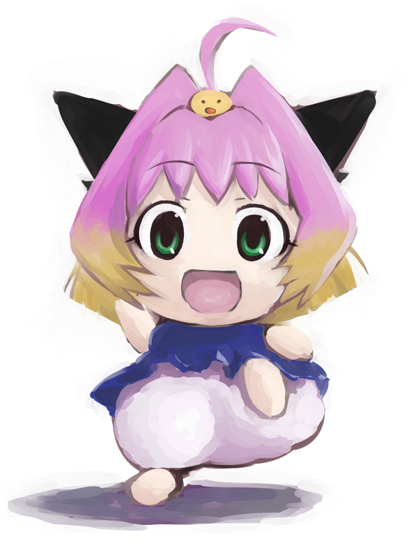 00s 1girl ahoge animal_ears female_focus gradient_hair kusaba kusaba_(kusabashiki) multicolored_hair potemayo potemayo_(character) solo