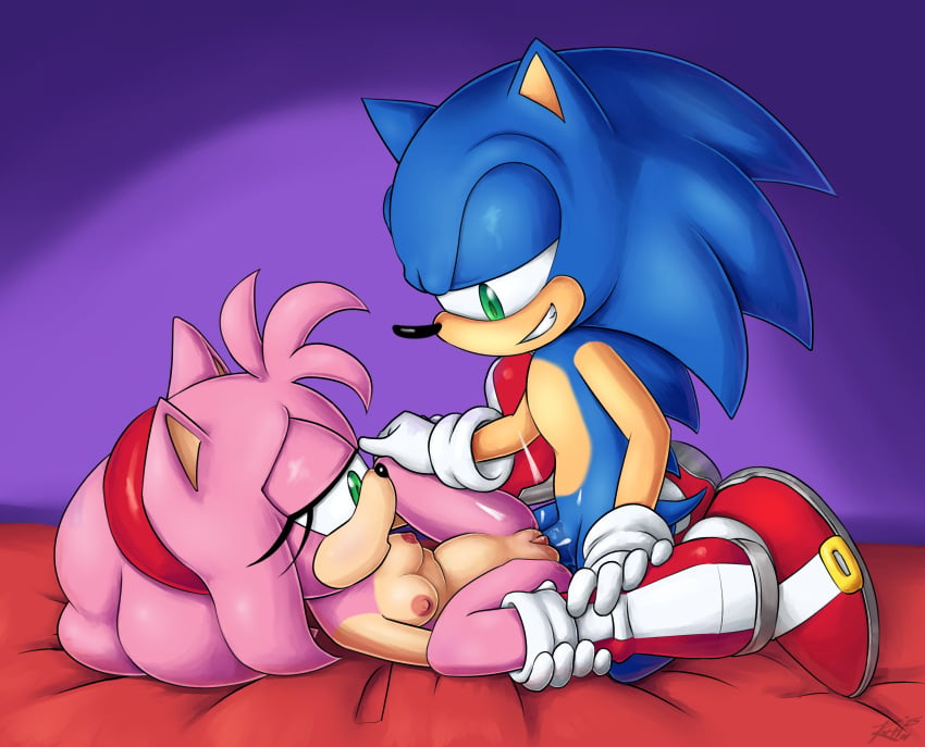 1boy 1girl 2025 amy_rose bed bedroom blue_fur blue_hair boots boots_only breasts cum erection gloves green_eyes grin groin hairband hedgehog hetero holding_another&#039;s_leg holding_legs markings medium_hair missionary moaning nipples nude on_bed penis pink_fur pink_hair pussy revtilian sega sex shoes smile socks sonamy sonic_(series) sonic_the_hedgehog spread_legs spreading_another&#039;s_legs teenage_boy_and_younger_girl testicles third-party_edit uncensored vaginal