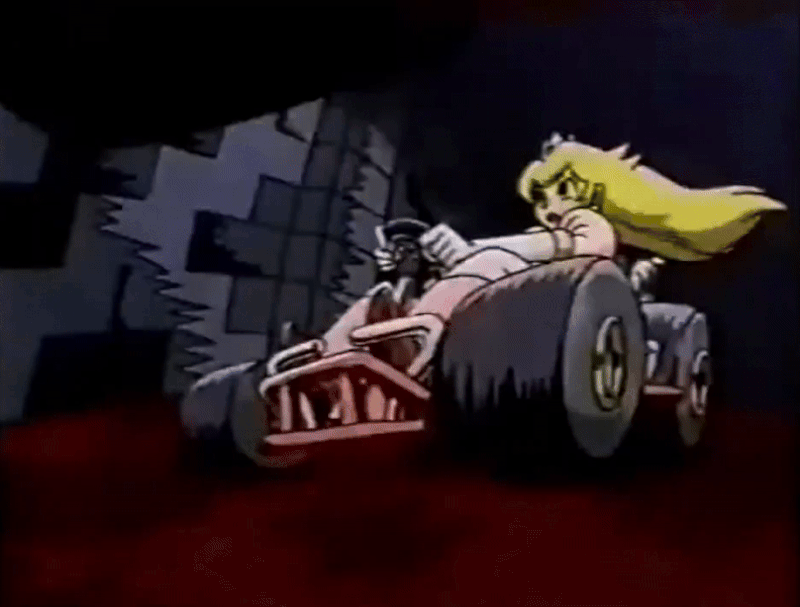 1990s_(style) 1996 1girl animated animated_gif blonde_hair blue_eyes crown dress drifting driving earrings elbow_gloves engine eyelashes floating_hair full_body game_console gloves go-kart high_heels jewelry kart knees_up lips long_dress long_hair lowres mario_(series) mario_kart mario_kart_64 nintendo pedal pink_dress pink_lips princess princess_peach puffy_short_sleeves puffy_sleeves race_vehicle retro_artstyle shadow short_sleeves sitting steering_wheel tagme thwomp wheel white_gloves