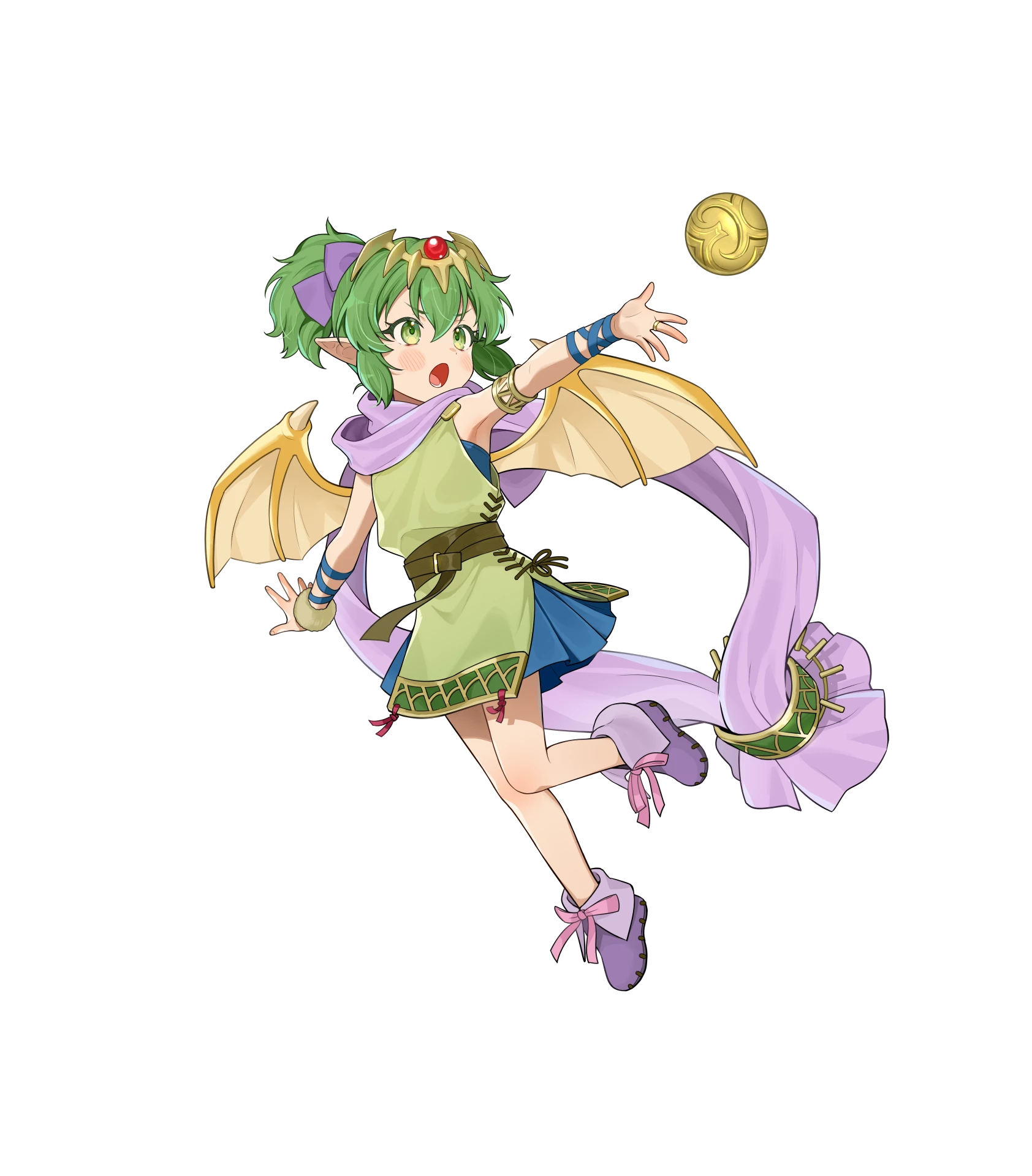 1girl aged_down armlet attack dragon dragon_girl dragon_wings fire_emblem fire_emblem:_mystery_of_the_emblem fire_emblem:_shadow_dragon_and_the_blade_of_light fire_emblem_heroes green_eyes green_hair highres holding holding_stuffed_toy jewelry nintendo non-web_source official_art open_mouth pendant pink_scarf pointy_ears ponytail scarf solo stuffed_animal stuffed_dragon stuffed_toy tiara tiki_(fire_emblem) tiki_(young)_(dragon's_progeny)_(fire_emblem) transparent_background v-shaped_eyebrows wings