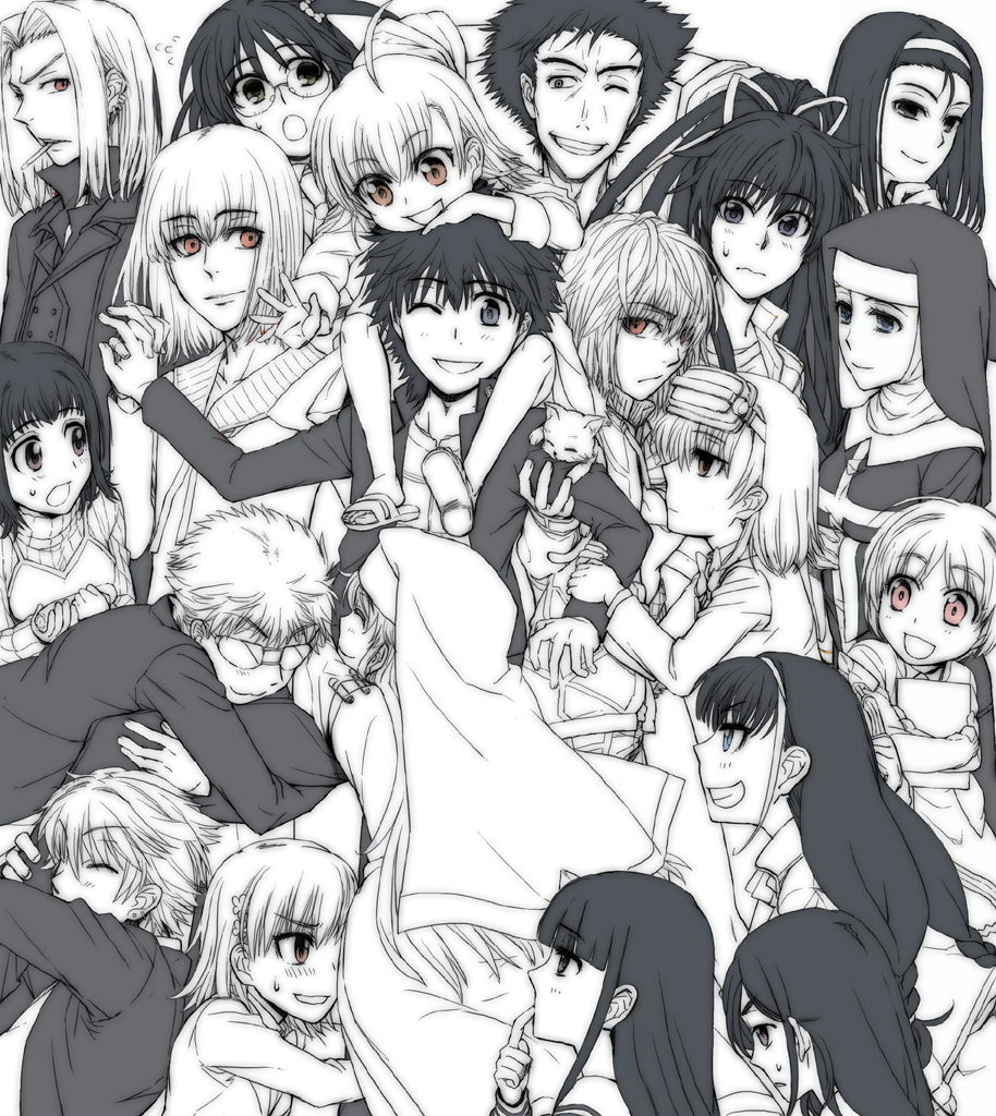 6+boys 6+girls accelerator_(toaru_majutsu_no_index) ahoge albino aogami_pierce black_hair blonde_hair bob_cut brown_eyes child everyone fiamma_of_the_right flower fukiyose_seiri glasses goggles goggles_on_head habit hair_flower hair_ornament hair_ribbon headband himegami_aisa inagiri_yunou index_(toaru_majutsu_no_index) itsuwa kamijou_touma kanzaki_kaori kazakiri_hyouka kumokawa_seria last_order_(toaru_majutsu_no_index) lessar long_hair misaka_imouto misaka_mikoto monochrome multicolored_hair multiple_boys multiple_girls nun orsola_aquinas priest red_eyes ribbon school_uniform serafuku short_hair siblings sisters stiyl_magnus sunglasses tagme tatemiya_saiji toaru_kagaku_no_railgun toaru_majutsu_no_index tsuchimikado_motoharu tsukuyomi_komoe white_hair