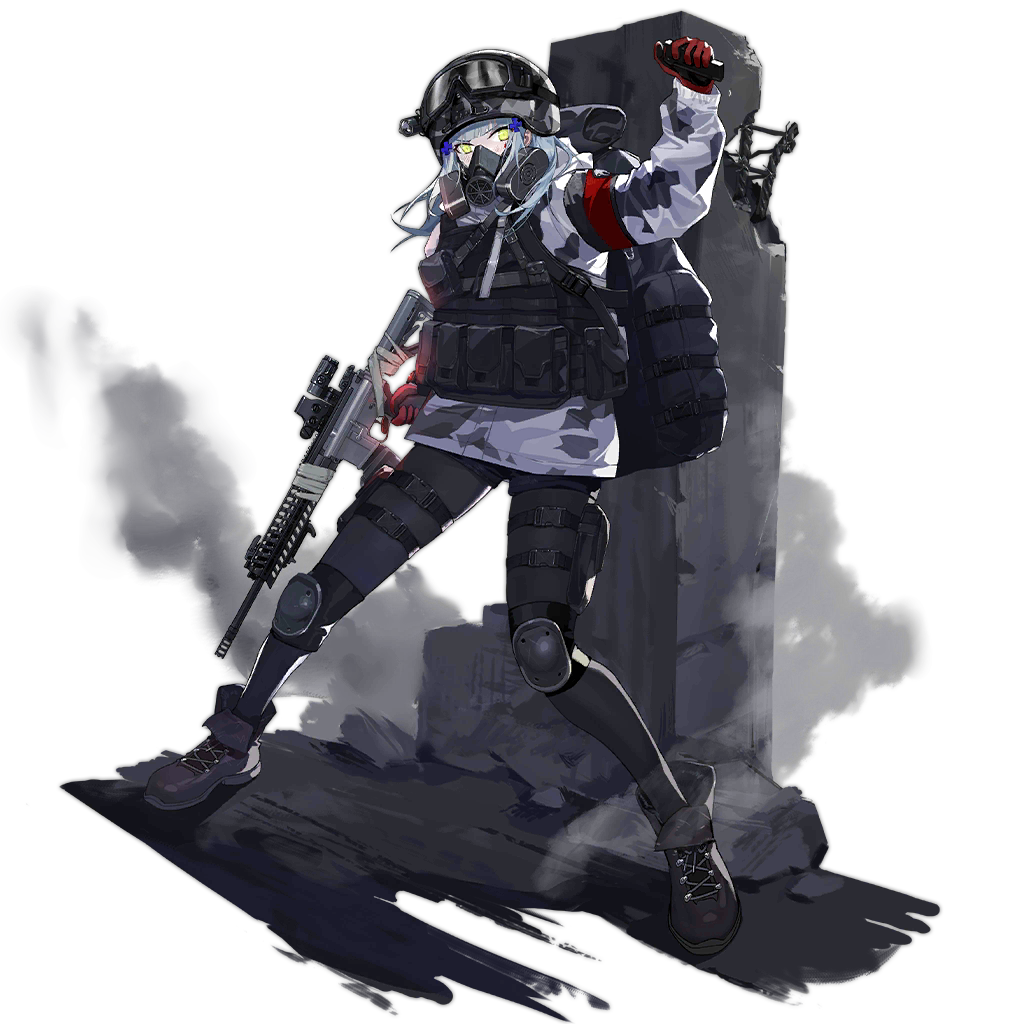 1girl alternate_costume arm_up armband assault_rifle backpack bad_link bag boots camouflage crossover damaged english_text gas_mask girls&#039;_frontline gloves goggles goggles_on_headwear green_eyes gun h&amp;k_hk416 helmet hk416_(fang)_(girls&#039;_frontline) hk416_(girls&#039;_frontline) holding holding_gun holding_weapon knee_pads last_man_battalion mask military military_uniform official_alternate_costume official_art p416 pantyhose red_gloves rifle rogue_division_agent scope shorts snow_camouflage tom_clancy&#039;s_the_division transparent_background watch weapon winter_uniform wristwatch