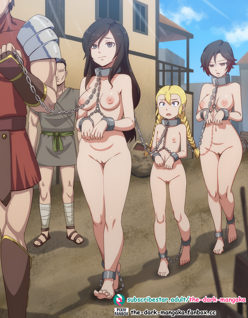 2boys 3girls barefoot bdsm black_hair blonde_hair blue_eyes bondage bound braid breasts chain chained_ankles cleft_of_venus coffle collar completely_nude crossover cuffs empty_eyes eyebrows final_fantasy final_fantasy_ix flat_chest forced_march full_body garnet_til_alexandros_xvii grey_eyes loli long_hair medium_breasts multiple_boys multiple_girls nipples nude outdoors patty_fleur pussy ruby_rose rwby shackles short_hair slave tales_of_(series) tales_of_vesperia the_dark_mangaka twin_braids uncensored walking
