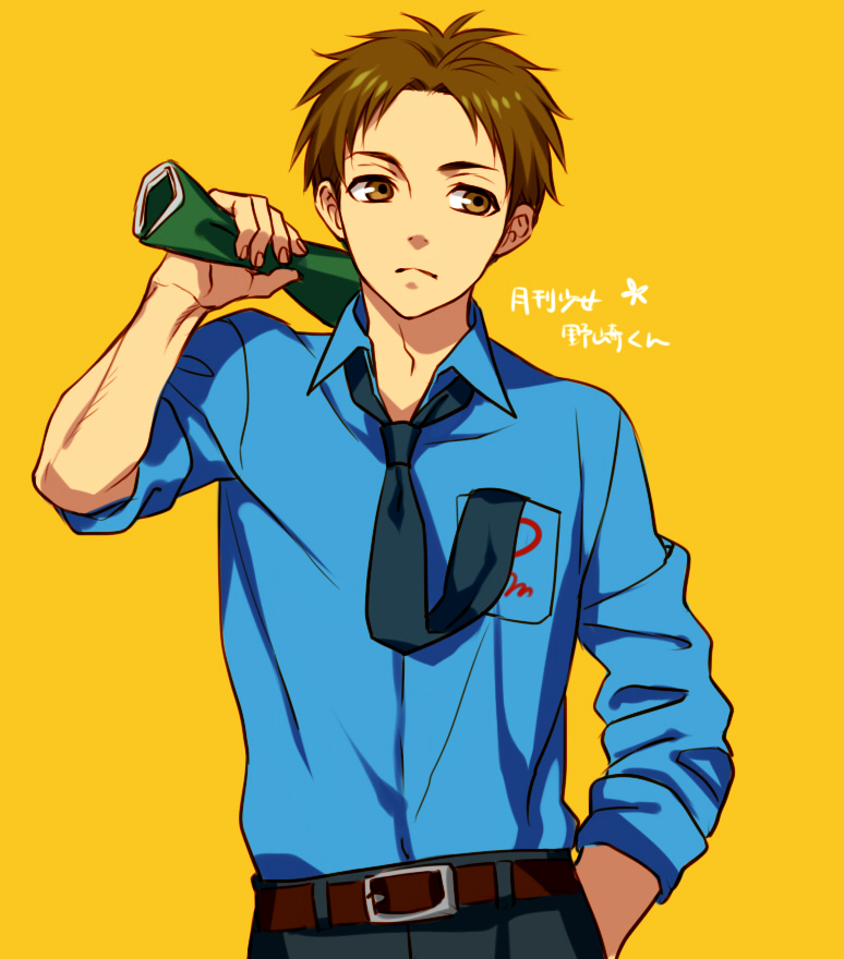1boy bad_id bad_pixiv_id breast_pocket brown_hair flaxvivi gekkan_shoujo_nozaki-kun hori_masayuki male_focus necktie pocket shirt_pocket short_hair solo