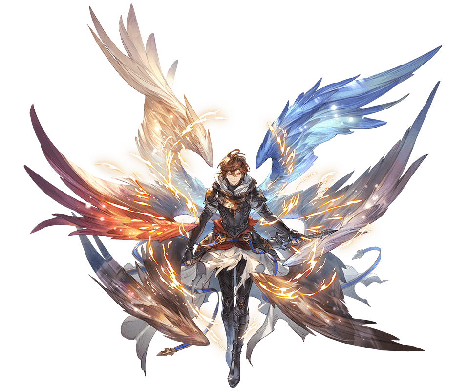 1boy ahoge armor belt bishounen blue_wings boots breastplate brown_hair brown_wings cape capelet downscaled electricity energy expressionless facing_viewer feathered_wings fingerless_gloves full_body gloves granblue_fantasy hair_between_eyes holding holding_behind_back holding_sword holding_sword_behind_back holding_weapon holding_weapon_behind_back hood hood_down light_frown male_focus minaba_hideo multiple_wings official_art red_eyes red_wings resized sandalphon_(granblue_fantasy) scabbard sheath sword tachi-e weapon white_capelet white_wings wings