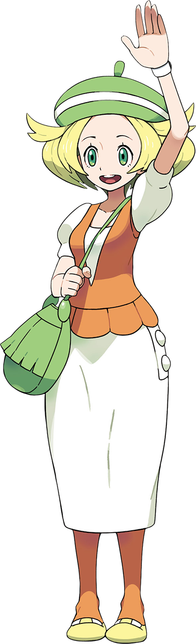 1girl :d arm_up bag beret bianca_(pokemon) blonde_hair eyelashes full_body green_bag green_eyes green_hat hat highres holding_strap nintendo official_art oomura_yuusuke open_mouth orange_pantyhose pantyhose parted_bangs pokemon pokemon_bw shoes short_hair short_sleeves shoulder_bag smile solo standing teeth tongue transparent_background upper_teeth_only yellow_shoes