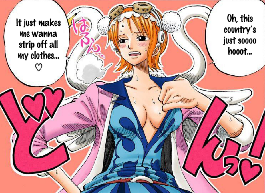 bon_clay breasts cleavage colorized medium_breasts nami_(one_piece) one_piece tagme transformation