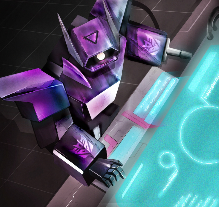 1980s_(style) arm_cannon armcannon cable console decepticon kagami_rei logo mecha no_humans oldschool realistic retro_artstyle robot science_fiction screen shockwave_(transformers) transformers transformers:_generation_1 weapon