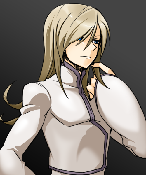 1boy androgynous blonde_hair blue_eyes frown long_hair pixiv_sample puchi-pochi saiki_(kof) snk the_king_of_fighters