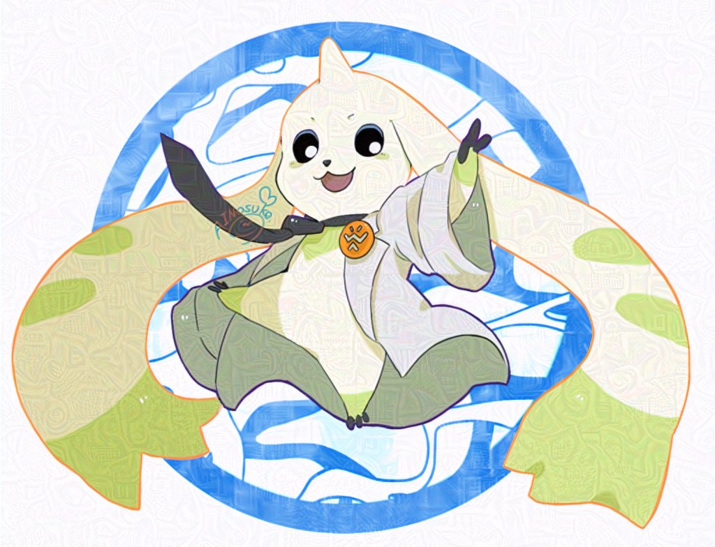 black_eyes coat digimon digimon_(creature) necktie solo terriermon_assistant
