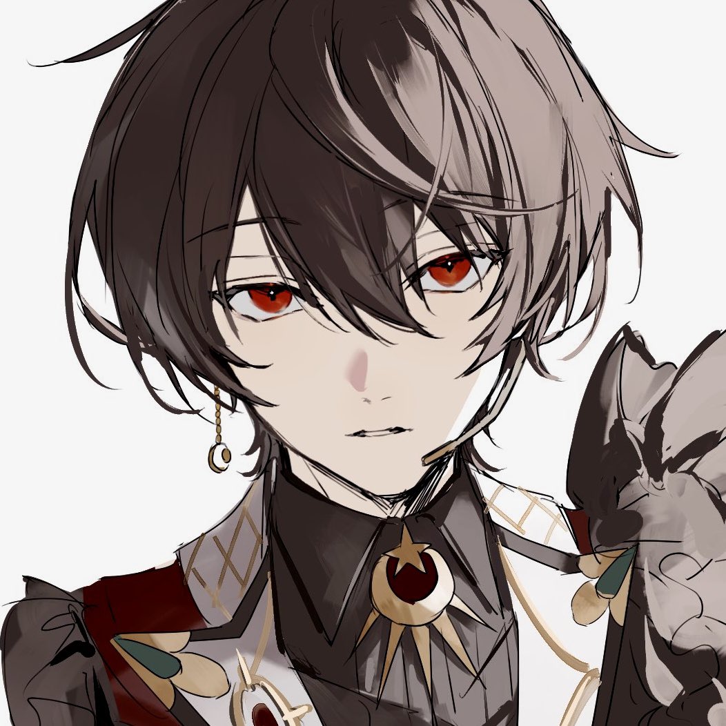 1boy black_hair black_shirt close-up collared_shirt earrings ensemble_stars! expressionless frills hair_between_eyes headset jacket jewelry looking_at_viewer male_focus nozz177 parted_lips red_eyes red_jacket sakuma_ritsu sanpaku shirt short_hair simple_background single_earring solo white_background