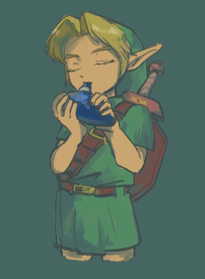 1boy belt blonde_hair brown_belt child closed_eyes commentary_request cropped_legs deku_shield green_background green_hat green_tunic hat instrument kokiri_sword link music nintendo ocarina playing_instrument shield shield_on_back shoulder_belt simple_background solo standing sword sword_on_back the_legend_of_zelda the_legend_of_zelda:_ocarina_of_time tunic weapon weapon_on_back wooden_shield yamori_(yamoooon21) young_link
