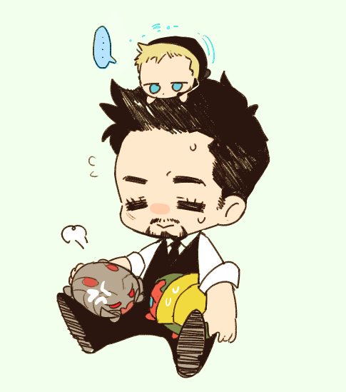 ... 4boys anger_vein animification avengers:_age_of_ultron avengers_(series) black_footwear black_hair black_jacket black_necktie black_pants black_vest blonde_hair blue_eyes cape chibi closed_eyes closed_mouth collared_shirt colored_skin commentary facial_hair green_background green_skin grey_skin jacket jarvis_(mcu) long_sleeves looking_at_another looking_down male_focus marvel marvel_cinematic_universe microphone multicolored_skin multiple_boys necktie open_mouth pants qin_(7833198) red_eyes red_skin shirt shoes short_hair simple_background sitting smile speech_bubble sweatdrop symbol-only_commentary tony_stark ultron vest vision_(marvel) white_shirt yellow_cape