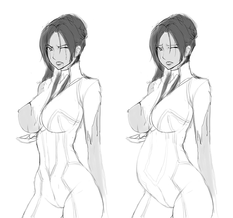 black_hair bon_people code_geass dark_skin dorothea_ernst greyscale monochrome pregnant