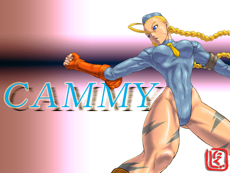 1990s_(style) 1girl ahoge alternate_costume blonde_hair blue_eyes blue_leotard boots braid breasts cammy_white camouflage capcom female_focus fingerless_gloves garrison_cap gloves hat leotard long_hair medium_breasts muscular necktie nikuji-kun punching retro_artstyle ribbed_leotard scar shoulder_pads sleeved_leotard solo street_fighter street_fighter_zero_(series) thick_thighs thighs thong_leotard twin_braids