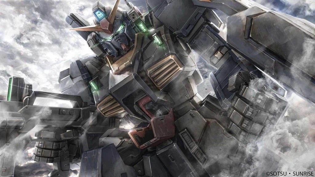 artist_request beam_rifle copyright_logo energy_gun gundam gundam_battle_operation_2 gundam_mk_ii machinery mecha mecha_focus mobile_suit no_humans official_art open_hatch realistic robot science_fiction sunrise_(company) titans_(gundam) v-fin weapon zeta_gundam