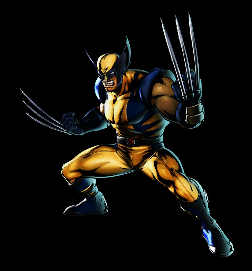 10s 3d absurdres capcom claws highres marvel marvel_vs._capcom mori_toshiaki muscular official_art wolverine_(x-men) x-men
