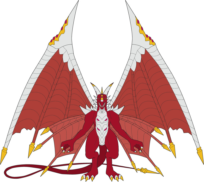 claws digimon digimon_(creature) dragon examon highres horns solo wings