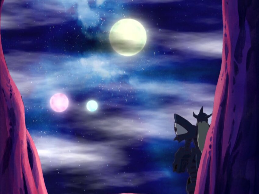 armor blonde_hair digimon digimon_(creature) digimon_frontier duskmon sad screencap sky