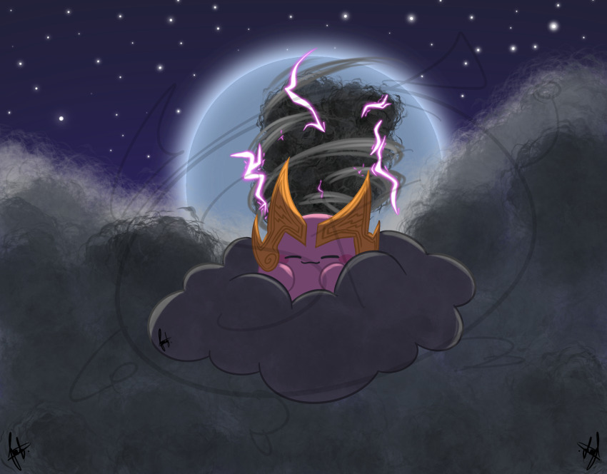 closed_eyes closed_mouth copy_ability highres kirby kirby_(series) kirby_and_the_forgotten_land nintendo sleeping sofidragonheart storm_tornado_kirby tornado_kirby