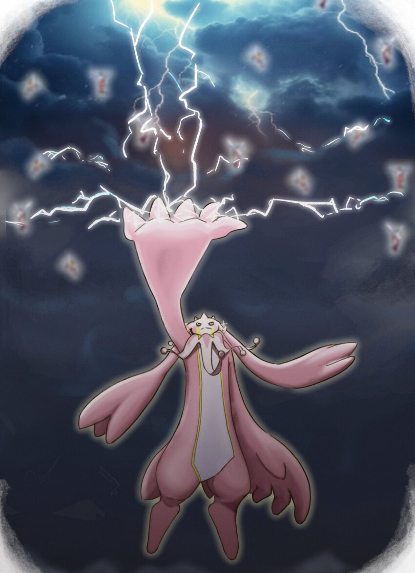 cherubimon cherubimon_(vice) digimon digimon_(creature) electricity floating flying highres horns serious