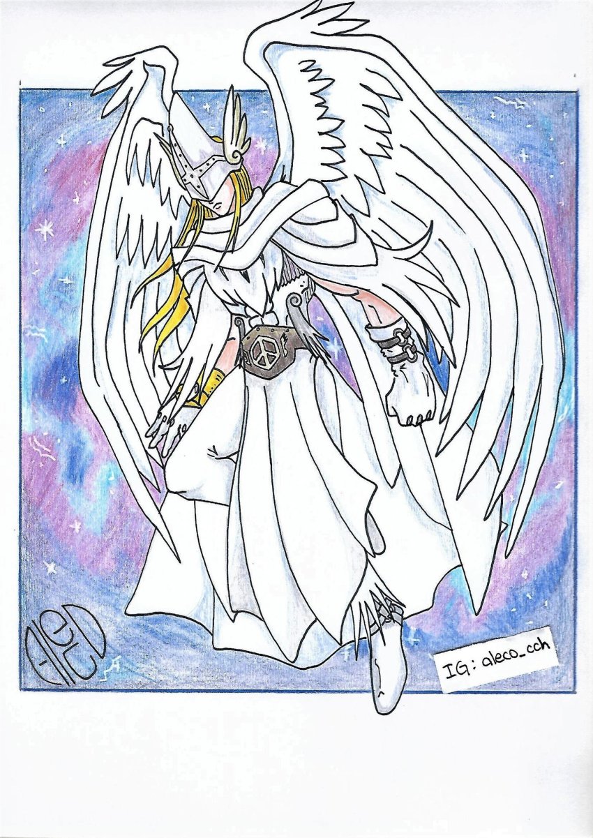 angel angel_boy belt digimon highres holyangemon holyangemon_priest_mode mask wings