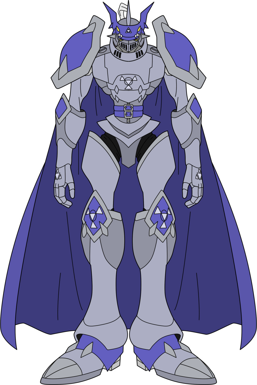 absurdres armor belt cape chaosdukemon digimon digimon_(creature) digital_hazard full_armor highres solo