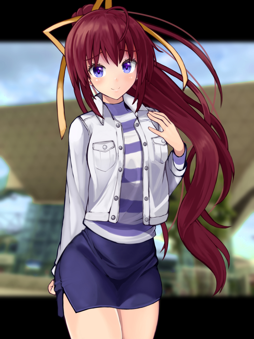 1girl closed_mouth comic_party highres long_hair looking_at_viewer panda_sasasa skirt smile solo takase_mizuki tokyo_big_sight