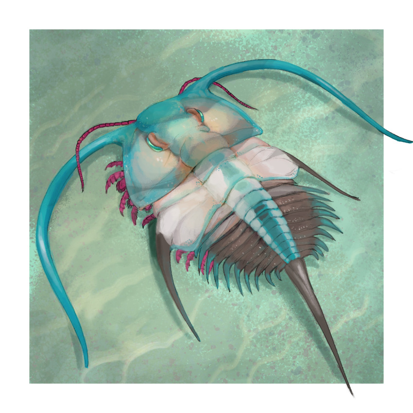 aldrich_kia animal_focus animalization commentary english_commentary full_body hatsune_miku no_humans prehistoric prehistoric_animal trilobite vocaloid water worldwide_miku