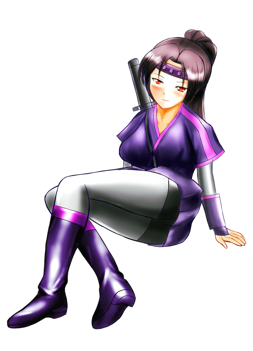 1girl absurdres brown_hair highres juspa kikyou_kousaka kousaka_kikyou ninja orange_eyes shuriken_sentai_ninninger super_sentai