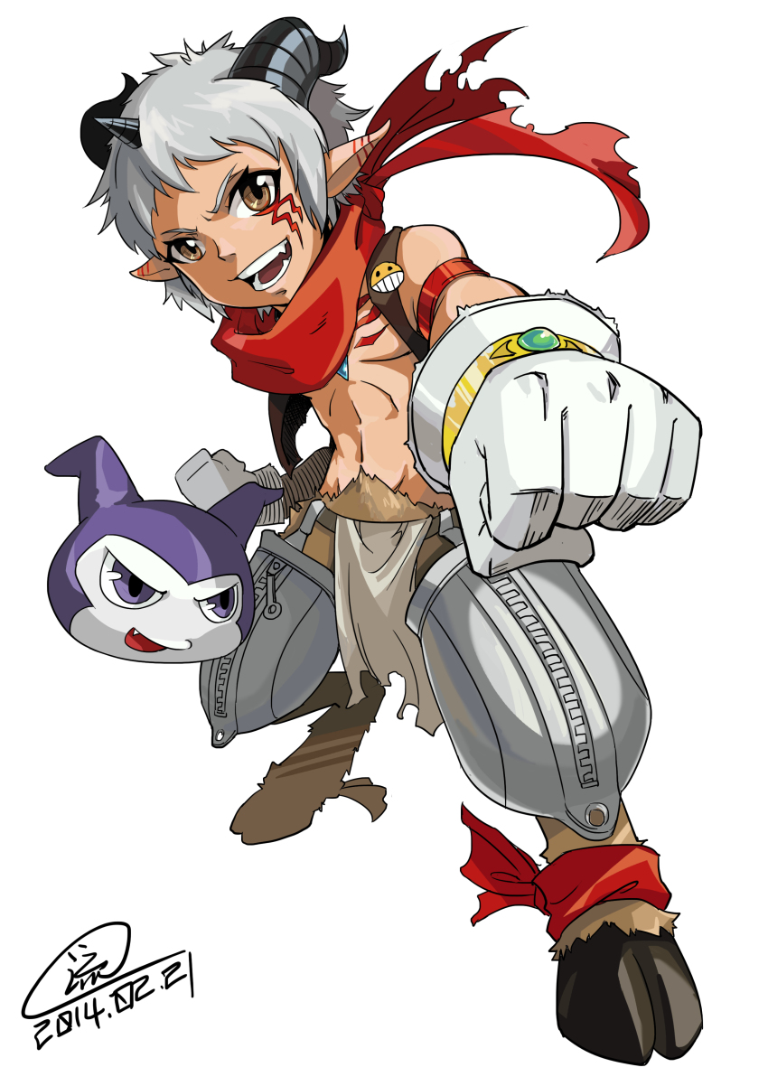 absurdres aegiomon digimon digimon_(creature) gloves highres horns shadow yarmon