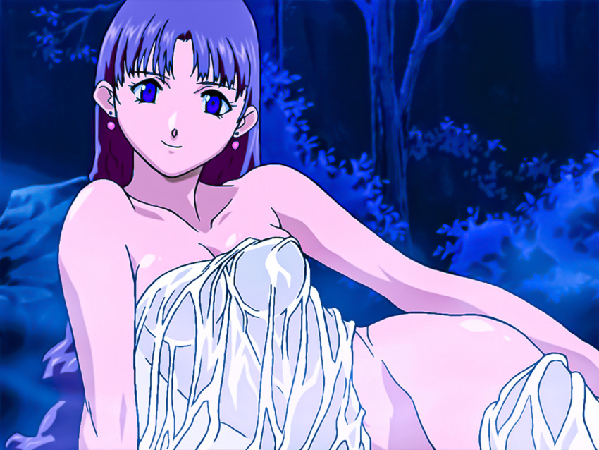 1girl astre bent_over breasts female_focus highres le_roman_de_la_reine_a_gertruds long_hair medium_breasts nakazawa_kazuto onsen solo wet wet_clothes