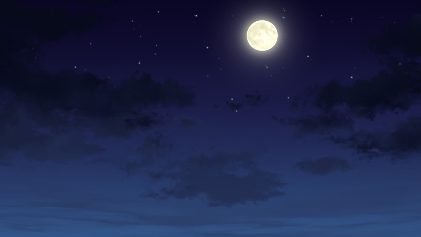 a_date_with_death black_clouds blue_theme dark full_moon glowing highres moon night night_sky no_humans non-web_source official_art outdoors scenery sky star_(sky) starry_sky