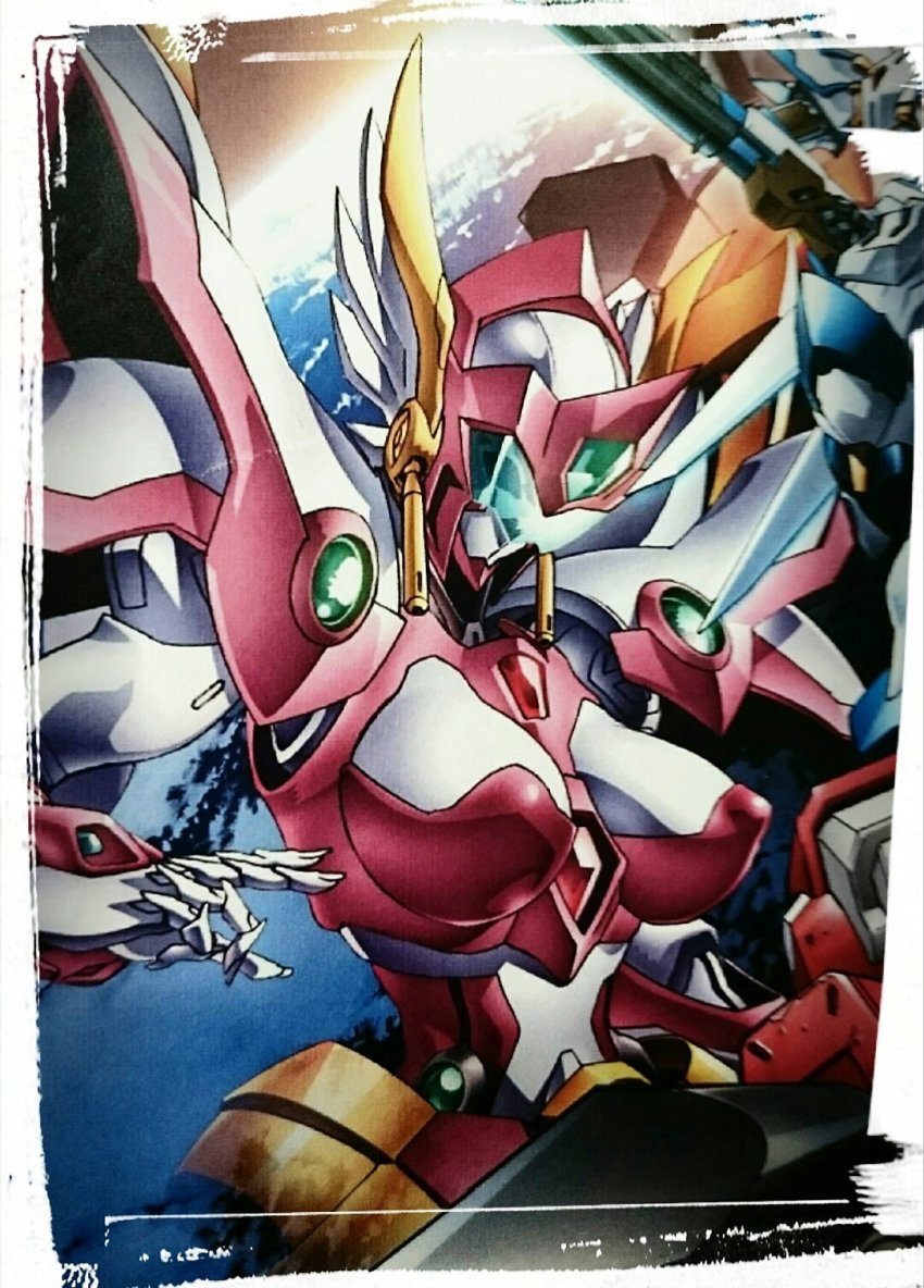 angelg assault_visor breasts covered_eyes highres joints large_breasts mecha mecha_musume no_humans oobari_masami robot robot_ears robot_joints space super_robot_wars super_robot_wars_advance visor