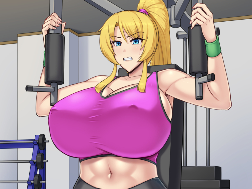 1girl blonde_hair breasts huge_breasts irina_(kawanuma_uotsuri) kawanuma_uotsuri long_hair