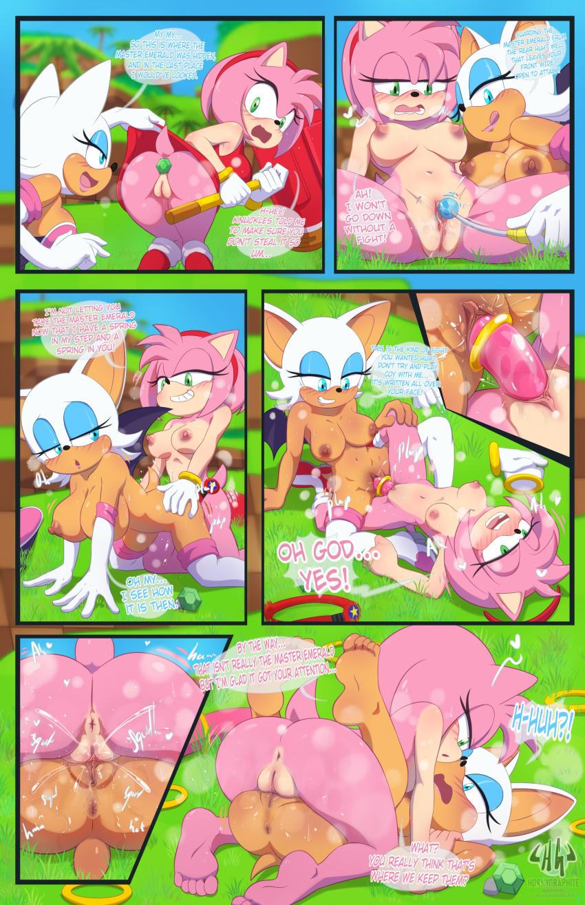 2023 absurdres age_difference all_fours amy_rose anal anus armpits artist_name ass ass_focus back backless_dress backless_outfit bare_back bare_legs barefoot bat_(animal) bat_wings blue_eyes blurry blurry_background blush boots bottomless bracelet breasts breath butt_plug chaos_emerald cleft_of_venus clitoris close-up comic completely_nude dildo doggystyle double_dildo dress elbow_gloves embarrassed english_text eye_contact eyelashes eyeshadow feet female_ejaculation foot_focus furry furry_female gem gloves grass green_eyes green_hill_zone grin groin hair_ornament hairband half-closed_eyes hammer heart hedgehog highres horny_graphite huge_breasts jewelry knee_boots kneehighs large_breasts legs lipstick long_eyelashes looking_at_another makeup master_emerald medium_breasts medium_hair narrowed_eyes navel nipples no_panties nude older_woman_and_younger_girl open_mouth orange_fur orange_hair outdoors pink_fur pink_hair plant plap pussy pussy_focus pussy_juice red_dress red_hairband rouge_the_bat sega sex sex_from_behind sex_toy short_hair sideboob sleeveless sleeveless_dress small_breasts smile socks soles sonic_(series) sound_effects speech_bubble spread_legs stacking strap-on talking teeth toes toy_hammer tribadism upskirt vaginal watermark wavy_mouth web_address white_fur white_hair wings yuri