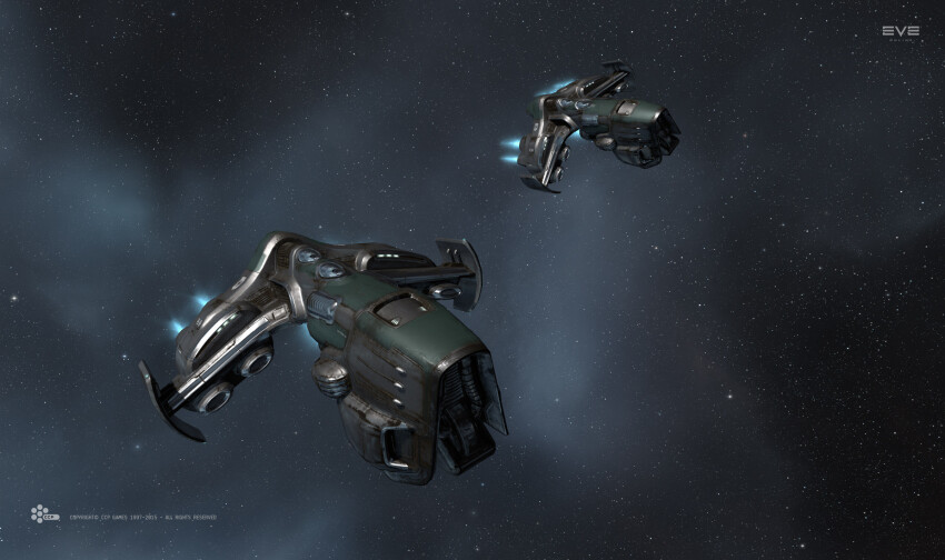 3d 4others ambiguous_gender canopy_(aircraft) commentary company_logo company_name copyright_logo copyright_name cyclops_(eve_online) dated eve_online flying gallente_federation_(eve_online) grey_background heavy_fighter_(eve_online) helmet highres logo military_vehicle multiple_others official_art outdoors pilot pilot_helmet realistic salvo_(willem_van_biljon) science_fiction sky space spacecraft star_(sky) starfighter starry_sky starry_sky_background thrusters vehicle_focus