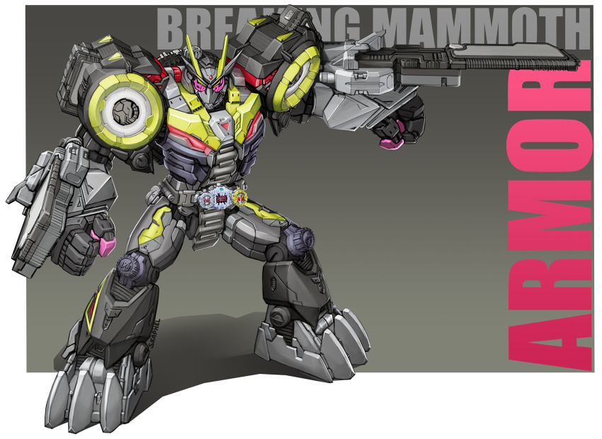 1boy 2019 adapted_costume antennae armor breaking_mammoth bug clock clock_hands cowboy_shot crossover rider_belt gloves grasshopper green_armor green_mask heisei highres insect kamen_rider kamen_rider:_reiwa_the_first_generation kamen_rider_01_(series) kamen_rider_zi-o kamen_rider_zi-o_(series) male_focus mammoth mask mecha red_eyes reiwa rider_watch robot skaphel sword tokusatsu weapon ziku_driver