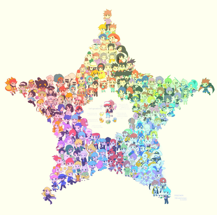 00s 10s 1990s_(style) 2002 2004 2006 2008 2009 2010 2012 6+girls aaron_(pokemon) absolutely_everyone agatha_(pokemon) alder_(pokemon) alternate_costume ampharos anabel_(pokemon) arbok archer_(pokemon) archie_(pokemon) argenta_(pokemon) ariana_(pokemon) aurea_juniper barry_(pokemon) baseball_cap beard bertha_(pokemon) bianca_(pokemon) bill_(pokemon) birch_(pokemon) blaine_(pokemon) blonde_hair blue_oak bow bowtie brandon_(pokemon) brawly_(pokemon) brendan_(pokemon) brendan_(pokemon_emerald) brock_(pokemon) bronius_(pokemon) bruno_(pokemon) brycen_(pokemon) buck_(pokemon) bugsy_(pokemon) bulbasaur burgh_(pokemon) byron_(pokemon) caitlin_(pokemon) candice_(pokemon) cane cape caterpie character_request charmander charon_(pokemon) cheren_(pokemon) cheryl_(pokemon) chibi chikorita chili_(pokemon) chuck_(pokemon) cilan_(pokemon) clair_(pokemon) clay_(pokemon) coat cocoloco copyright_name courtney_(pokemon) crasher_wake cress_(pokemon) cyndaquil cynthia_(pokemon) cyrus_(pokemon) dahlia_(pokemon) darach_(pokemon) dated dawn_(pokemon) drake_(pokemon) drayden_(pokemon) dual_persona egg elesa_(pokemon) elite_four emmet_(pokemon) english_text erika_(pokemon) ethan_(pokemon) eusine_(pokemon) everyone facial_hair falkner_(pokemon) fantina_(pokemon) fennel_(pokemon) fighting fire flame-tipped_tail flannery_(pokemon) flint_(pokemon) flower frontier_brain gardenia_(pokemon) gen_1_pokemon gen_2_pokemon gen_4_pokemon ghetsis_(pokemon) giovanni_(pokemon) glacia_(pokemon) glasses gorm_(pokemon) green_(pokemon) greta_(pokemon) grimsley_(pokemon) grin gym_leader hair_flower hair_ornament hat hat_ribbon headphones highres hilbert_(pokemon) hilda_(pokemon) holding holding_poke_ball holding_pokedex ingo_(pokemon) iris_(pokemon) james_(pokemon) janine_(pokemon) jasmine_(pokemon) jessie_(pokemon) jewelry johanna_(pokemon) juan_(pokemon) jupiter_(pokemon) karen_(pokemon) koga_(pokemon) kris_(pokemon) lance_(pokemon) leaf_(pokemon) legendary_pokemon lenora_(pokemon) liza_(pokemon) long_hair looker_(pokemon) looking_at_viewer lorelei_(pokemon) lucario lucas_(pokemon) lucian_(pokemon) lucy_(pokemon) lyra_(pokemon) marley_(pokemon) mars_(pokemon) marshal_(pokemon) mask matt_(pokemon) maxie_(pokemon) may_(pokemon) maylene_(pokemon) meowth mew_(pokemon) mira_(pokemon) misty_(pokemon) morty_(pokemon) mother_(pokemon) mr._briney multiple_boys multiple_girls mythical_pokemon n_(pokemon) necklace nintendo noland_(pokemon) norman_(pokemon) old old_man old_woman on_head one_eye_closed palmer_(pokemon) pantyhose peaked_cap petrel_(pokemon) phoebe_(pokemon) pidgeot pikachu poke_ball poke_ball_(basic) pokedex pokemon pokemon_(anime) pokemon_(classic_anime) pokemon_(creature) pokemon_bw pokemon_dppt pokemon_egg pokemon_frlg pokemon_gsc pokemon_hgss pokemon_on_head pokemon_rgby pokemon_rgby_beta pokemon_rse proton_(pokemon) prototype_design pryce_(pokemon) purple_hair raichu rainbow_order red_(pokemon) red_(pokemon_frlg) red_ribbon retro_artstyle ribbon riley_(pokemon) roark_(pokemon) rood_(pokemon) rowan_(pokemon) roxanne_(pokemon) ryoku_(pokemon) sabrina_(pokemon) samuel_oak saturn_(pokemon) scarf shadow_triad shauntal_(pokemon) shaymin shaymin_(land) shelly_(pokemon) sidney_(pokemon) silver_(pokemon) skirt skyla_(pokemon) smile spenser_(pokemon) squirtle standing star_(symbol) starter_pokemon_trio steven_stone surge_(pokemon) tabitha_(pokemon) tail tate_(pokemon) team_aqua team_aqua_grunt team_galactic team_galactic_grunt team_magma team_magma_grunt team_plasma team_plasma_grunt team_rocket team_rocket_grunt thorton_(pokemon) throwing throwing_poke_ball totodile traditional_bowtie tucker_(pokemon) twintails unova_mother_(bw) volkner_(pokemon) walking wallace_(pokemon) wally_(pokemon) wattson_(pokemon) weedle weezing whitney_(pokemon) will_(pokemon) wink winona_(pokemon) winter_clothes zinzolin_(pokemon)