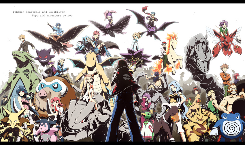 00s 6+boys 6+girls akkijin alakazam anime_coloring back bald ball bellossom black_hair blaine_(pokemon) blonde_hair bloom blue_hair blue_oak brock_(pokemon) brown_hair bruno_(pokemon) bugsy_(pokemon) butterfly_net cape carrying chuck_(pokemon) clair_(pokemon) copyright_name cousins crobat dragonite duplicate electabuzz elite_four english_text epic erika_(pokemon) everyone facial_hair falkner_(pokemon) father_and_daughter fist_bump flying formal_clothes gen_1_pokemon gen_2_pokemon gen_4_pokemon gengar giovanni_(pokemon) gym_leader hair_ornament hair_over_one_eye hairband hairclip hand_net hat highres hitmonchan ho-oh holding holding_ball holding_poke_ball horns houndoom janine_(pokemon) japanese_clothes jasmine_(pokemon) karen_(pokemon) kimono kingdra koga_(pokemon) lance_(pokemon) legendary_pokemon letterboxed long_hair lugia machamp magnemite mamoswine mask md5_mismatch miltank misty_(pokemon) morty_(pokemon) multiple_boys multiple_girls mustache ninja nintendo onix pidgeot pikachu poke_ball poke_ball_(basic) pokemon pokemon_(creature) pokemon_hgss poliwrath ponytail princess_carry pryce_(pokemon) purple_hair rapidash red_(pokemon) red_hair ribbon riding riding_pokemon sabrina_(pokemon) scarf scizor short_hair side_ponytail silver_(pokemon) single_horn spoon starmie steelix suit sunglasses surge_(pokemon) swimsuit twintails two_side_up tyranitar venomoth whip white_hair whitney_(pokemon) will_(pokemon) xatu