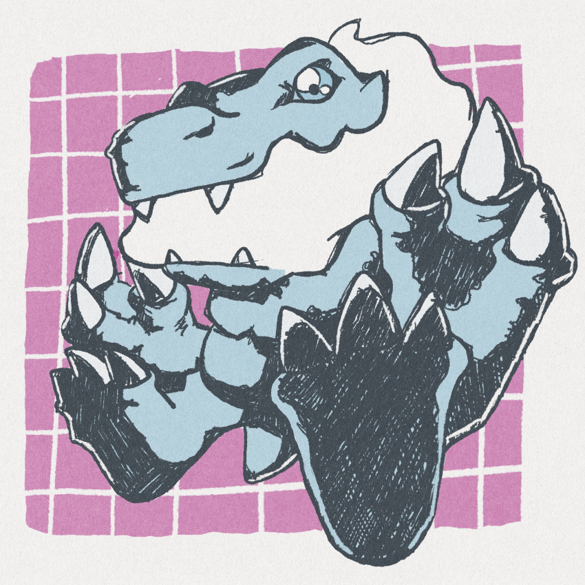 claws digimon digimon_(creature) highres sharp_teeth solo tail teeth yukiagumon