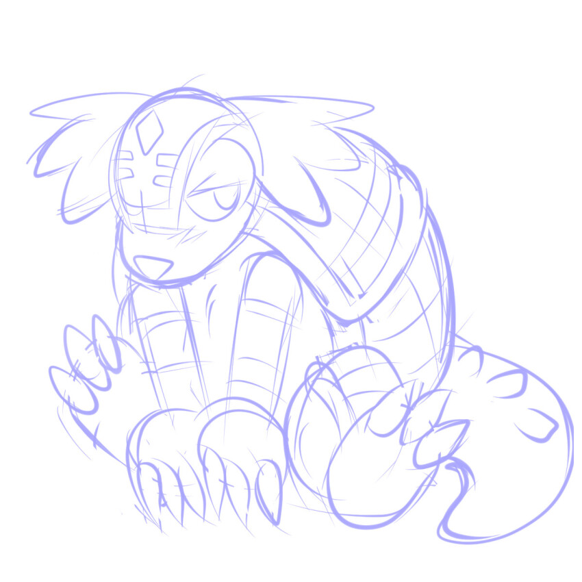 armadillo armadimon claws digimon digimon_(creature) highres sad solo tail