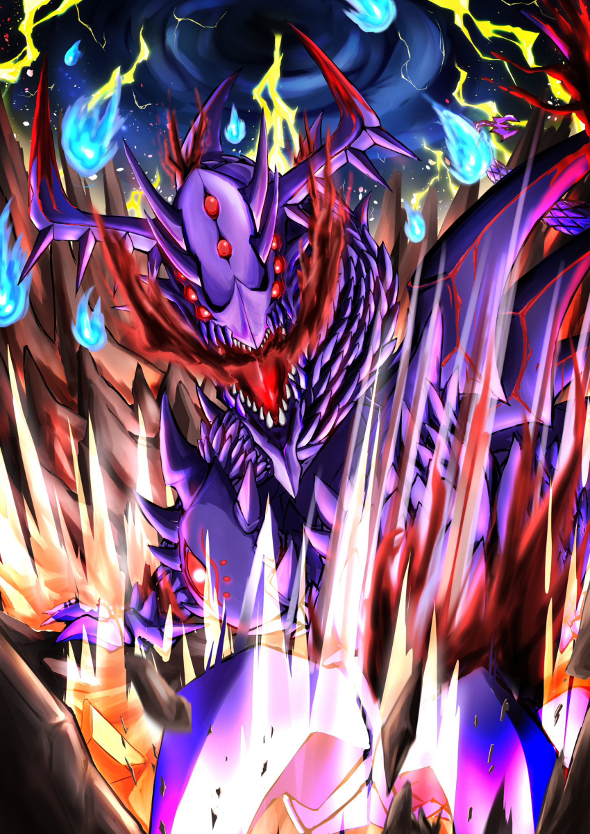 1other corruption digimon digimon_(creature) dragon highres horns huanglongmon huanglongmon_ruin_mode other_focus solo