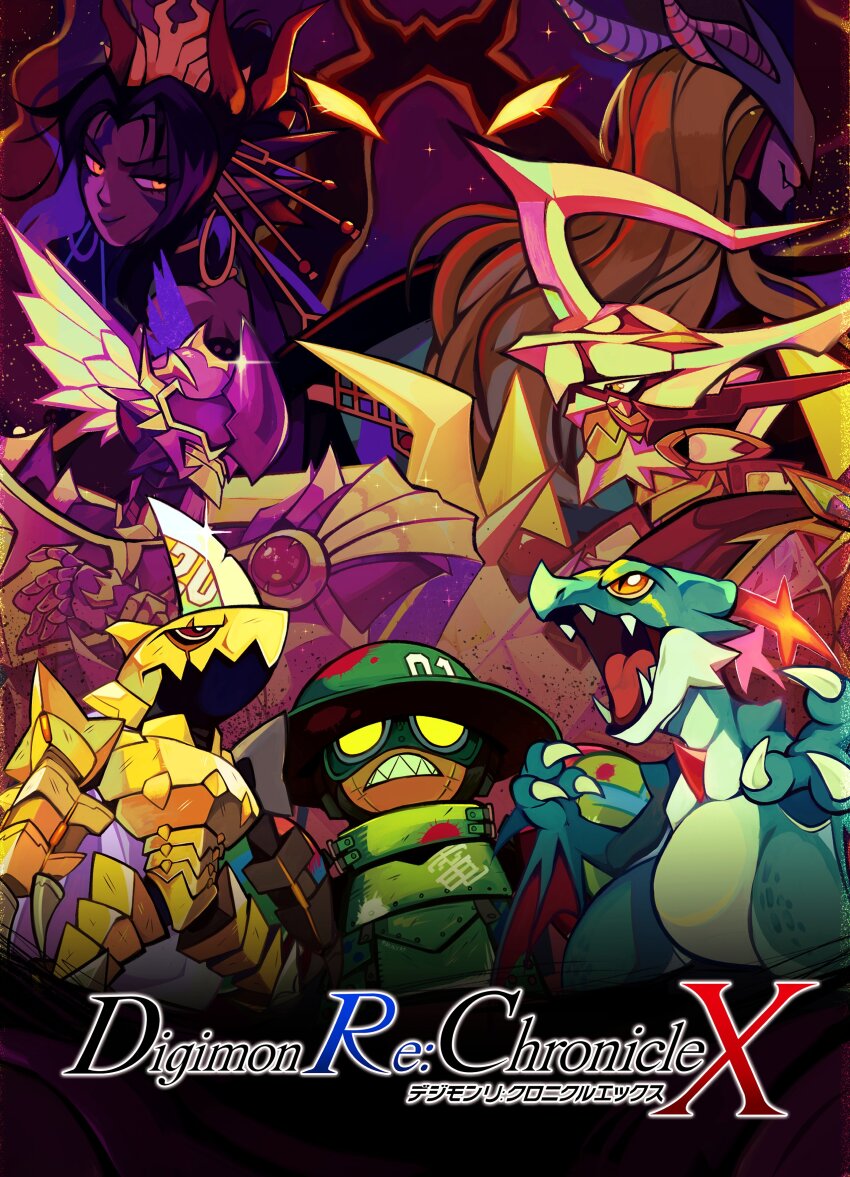 absurdres breasts demon demon_girl digimon digimon_(creature) dracomon dracomon_x-antibody fallen_angel granddracumon highres jesmon jesmon_x-antibody lilithmon lilithmon_x-antibody lordknightmon lordknightmon_x-antibody ludomon mark_of_evil sharp_teeth teeth wings zubamon