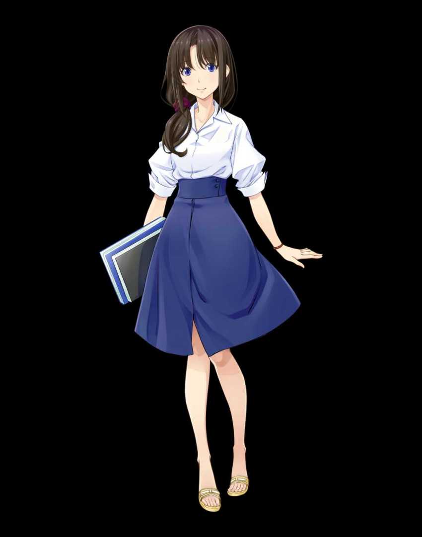 1girl blue_eyes brown_hair famicom_tantei_club highres nintendo official_art smile tachibana_ayumi